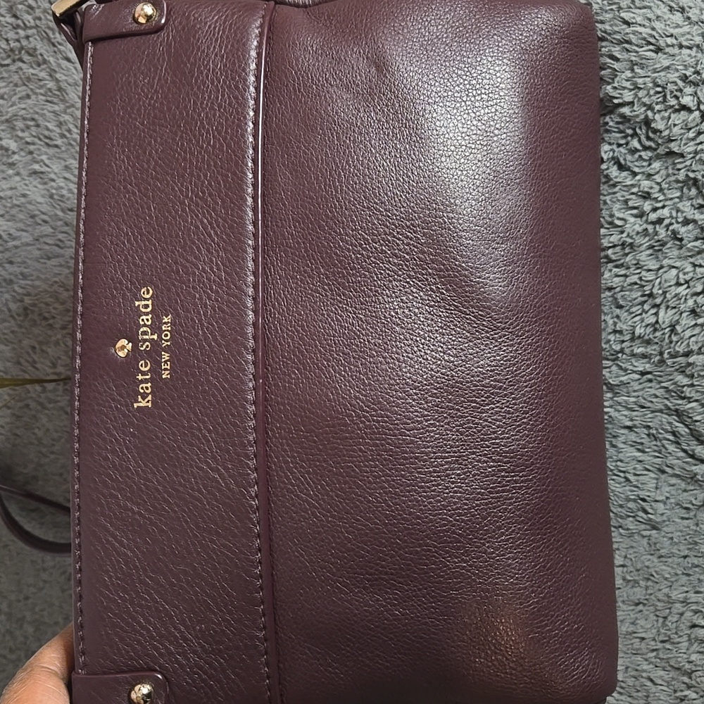 Kate Spade Burgundy Pebbled Leather Crossbody Bag - Picture 4 of 10